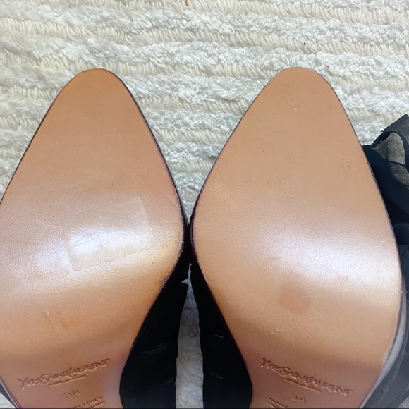 NEW YSL black suede ankle wrap pumps - Picture 13 of 14